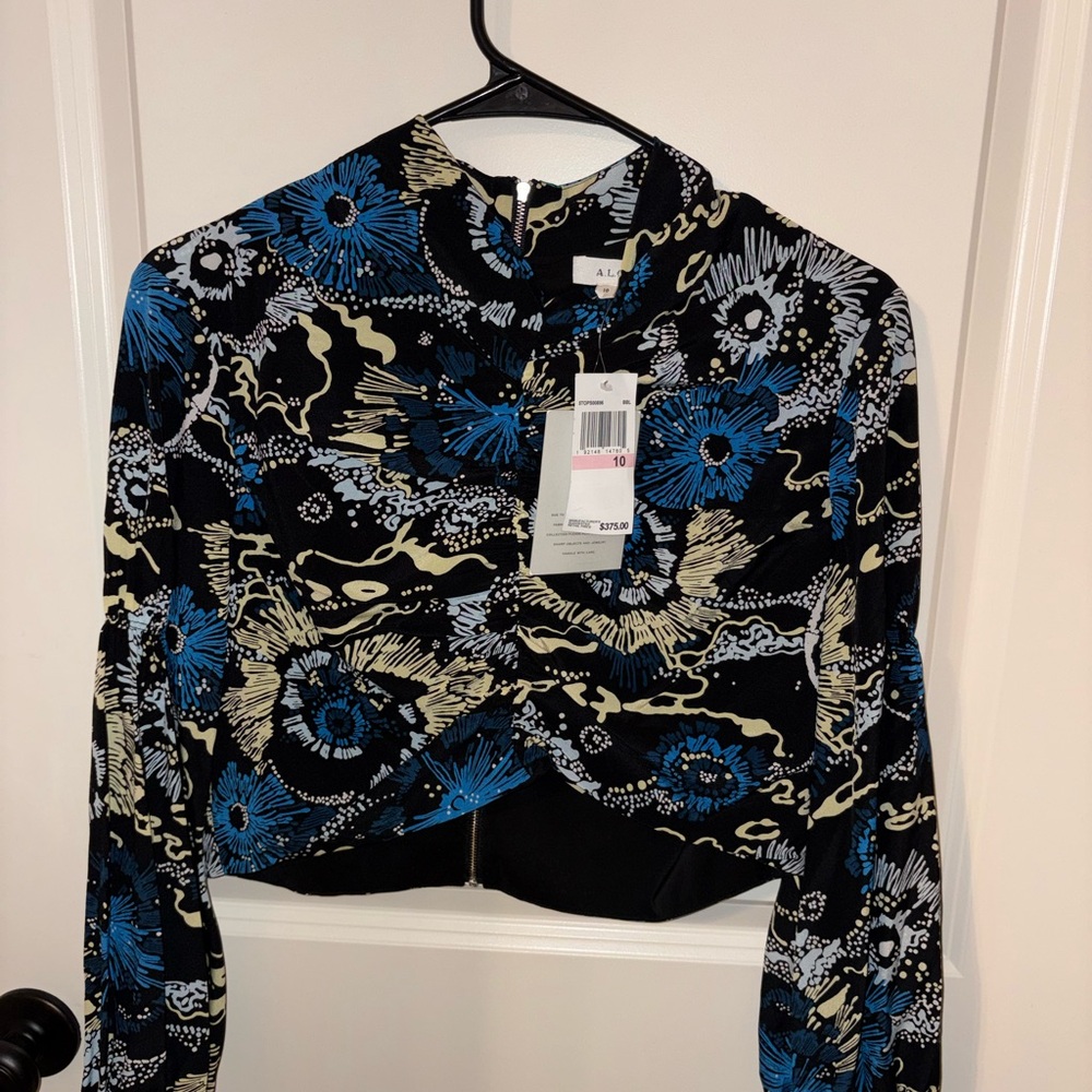 A.L.C. Black and Blue Floral Top
